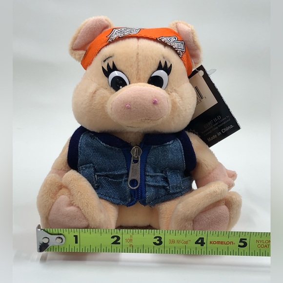 Harley Davidson "Punky” the Pig Bean Bag Plush Animal Toy With Original Tag - Picture 15 of 16